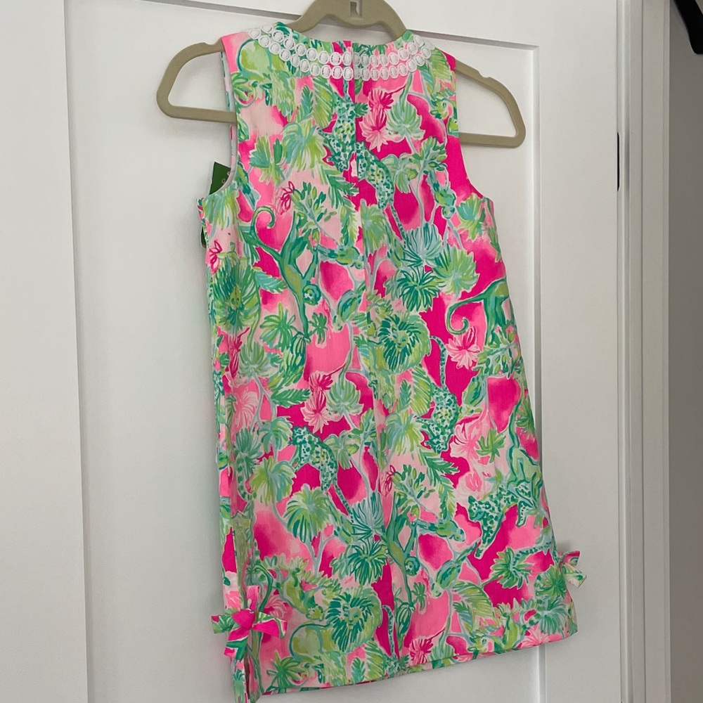 Lilly Pulitzer Pink and Green Kids Shift Dress - Picture 3 of 4